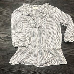 🍍ANN TAYLOR LOFT 1/4 button polka dot blouse🍍sz-M🍍Q-1